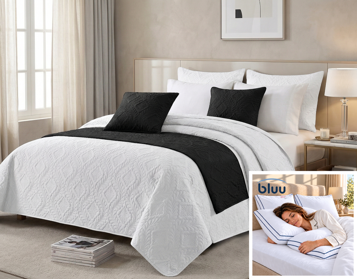 Set Diamante de 6 Piezas más 2 Almohadas bluu Premium