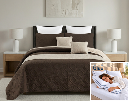 Set Diamante de 6 Piezas más 2 Almohadas bluu Premium