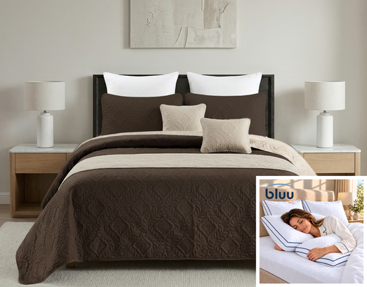 Set Diamante de 6 Piezas más 2 Almohadas bluu Premium