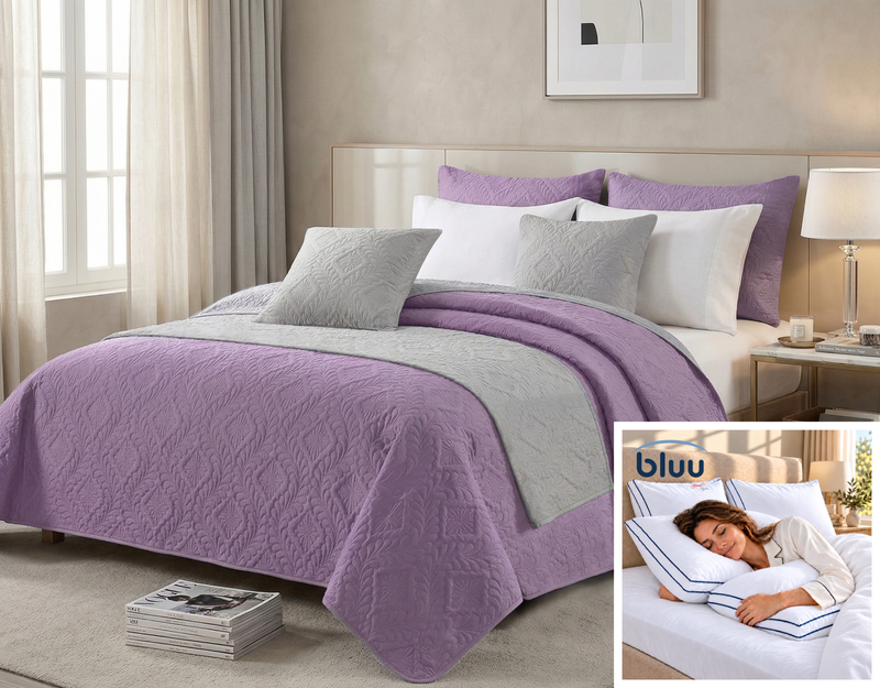 Set Diamante de 6 Piezas más 2 Almohadas bluu Premium