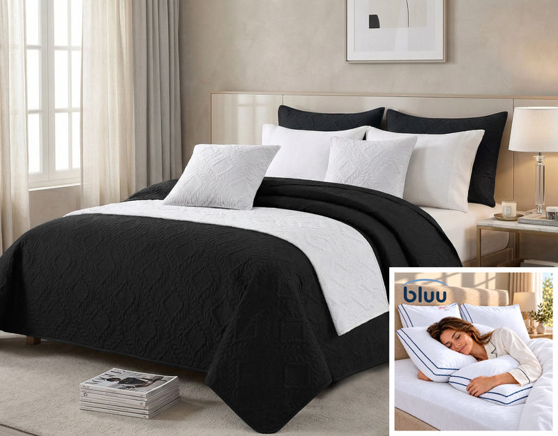 Set Diamante de 6 Piezas más 2 Almohadas bluu Premium