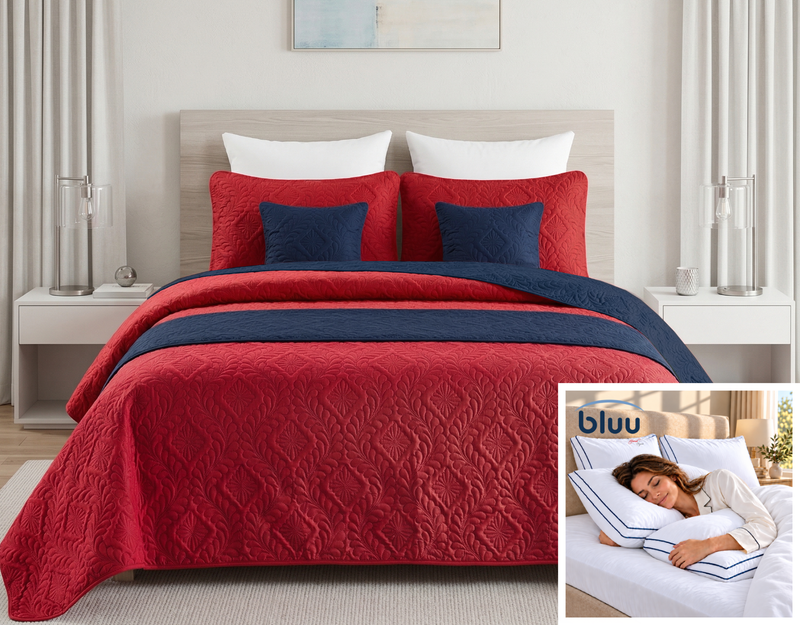 Set Diamante de 6 Piezas más 2 Almohadas bluu Premium