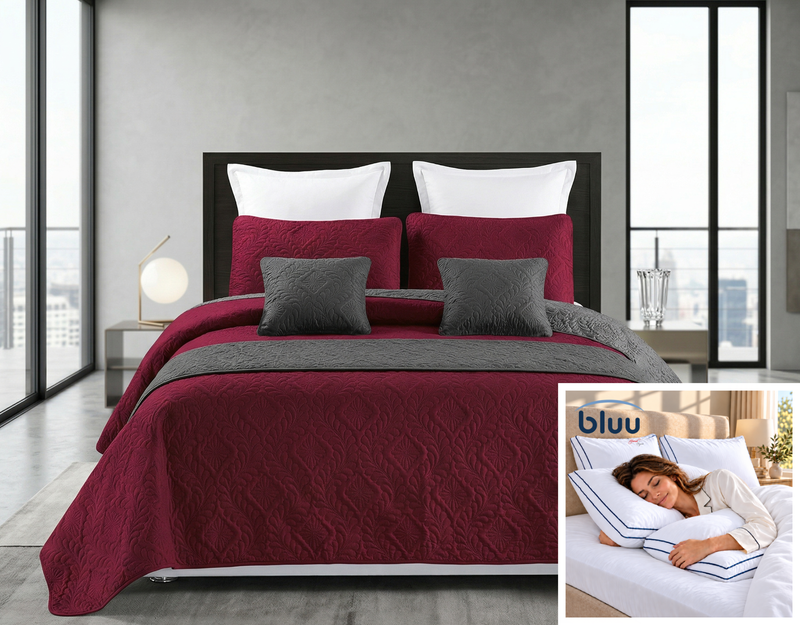 Set Diamante de 6 Piezas más 2 Almohadas bluu Premium