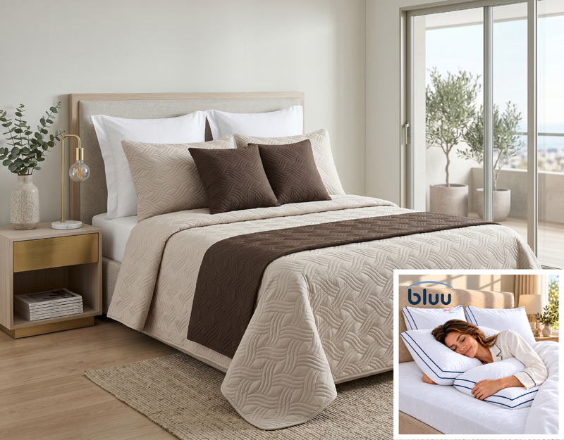 Set Monarca de 6 Piezas más 2 Almohadas bluu Premium