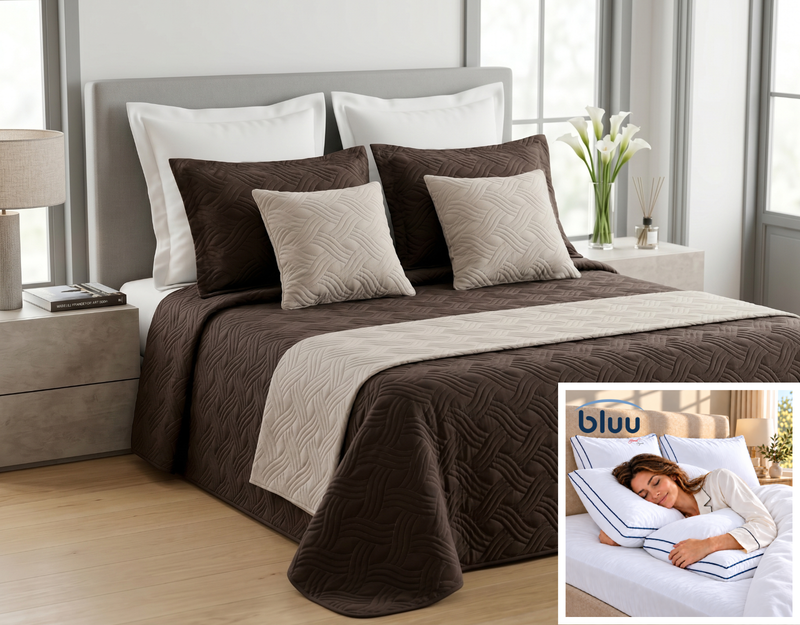 Set Monarca de 6 Piezas más 2 Almohadas bluu Premium