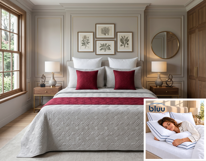 Set Monarca de 6 Piezas más 2 Almohadas bluu Premium