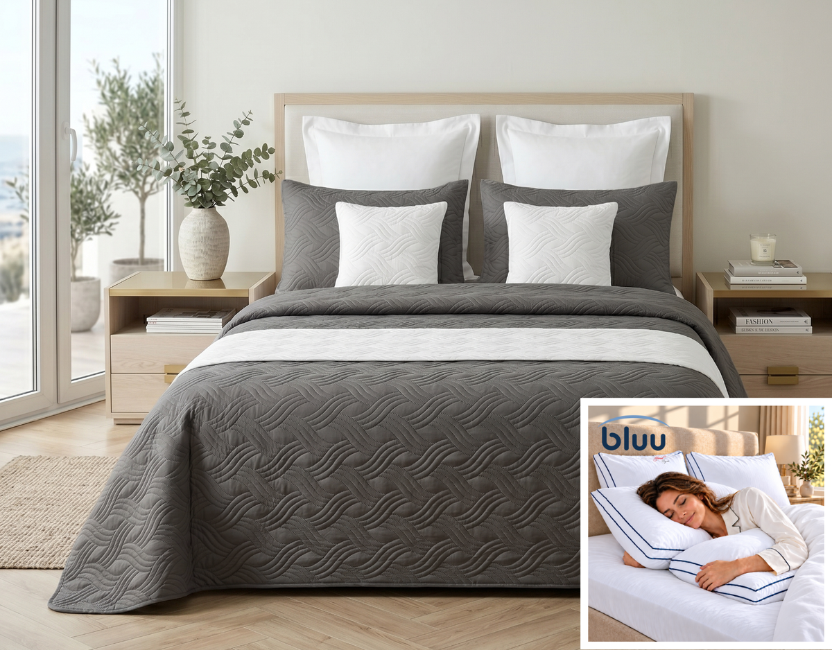 Set Monarca de 6 Piezas más 2 Almohadas bluu Premium