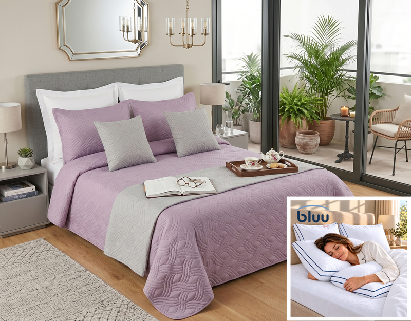Set Monarca de 6 Piezas más 2 Almohadas bluu Premium