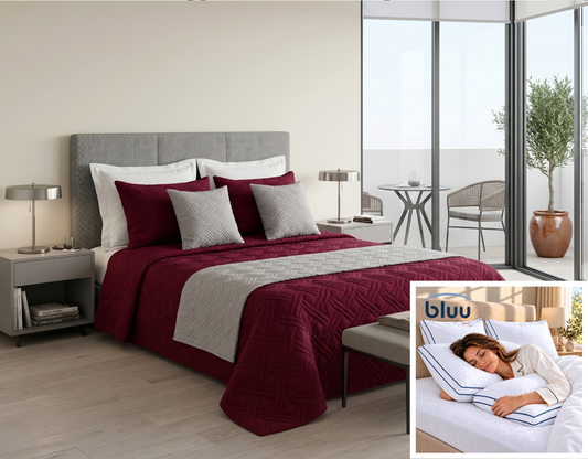 Set Monarca de 6 Piezas más 2 Almohadas bluu Premium