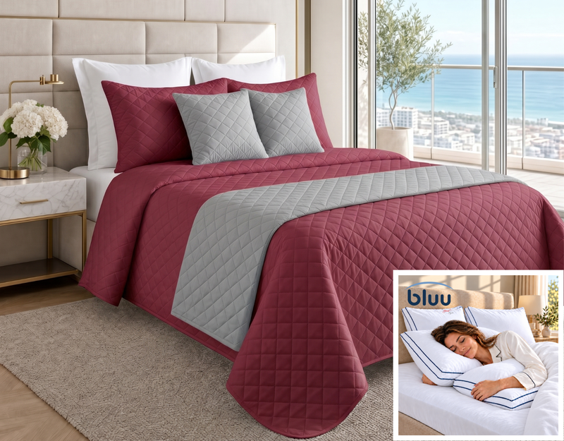 Set Rombos de 6 Piezas más 2 Almohadas bluu Premium
